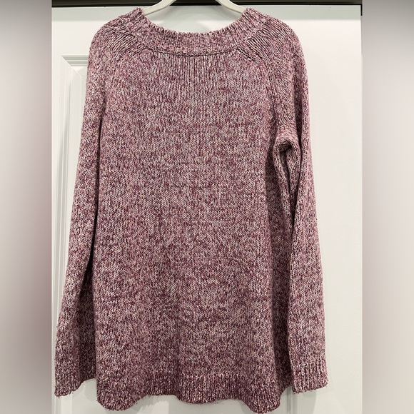 Ann Taylor Loft Knit Sweater with High/Low Hem Heathered Purple - Picture 2 of 4